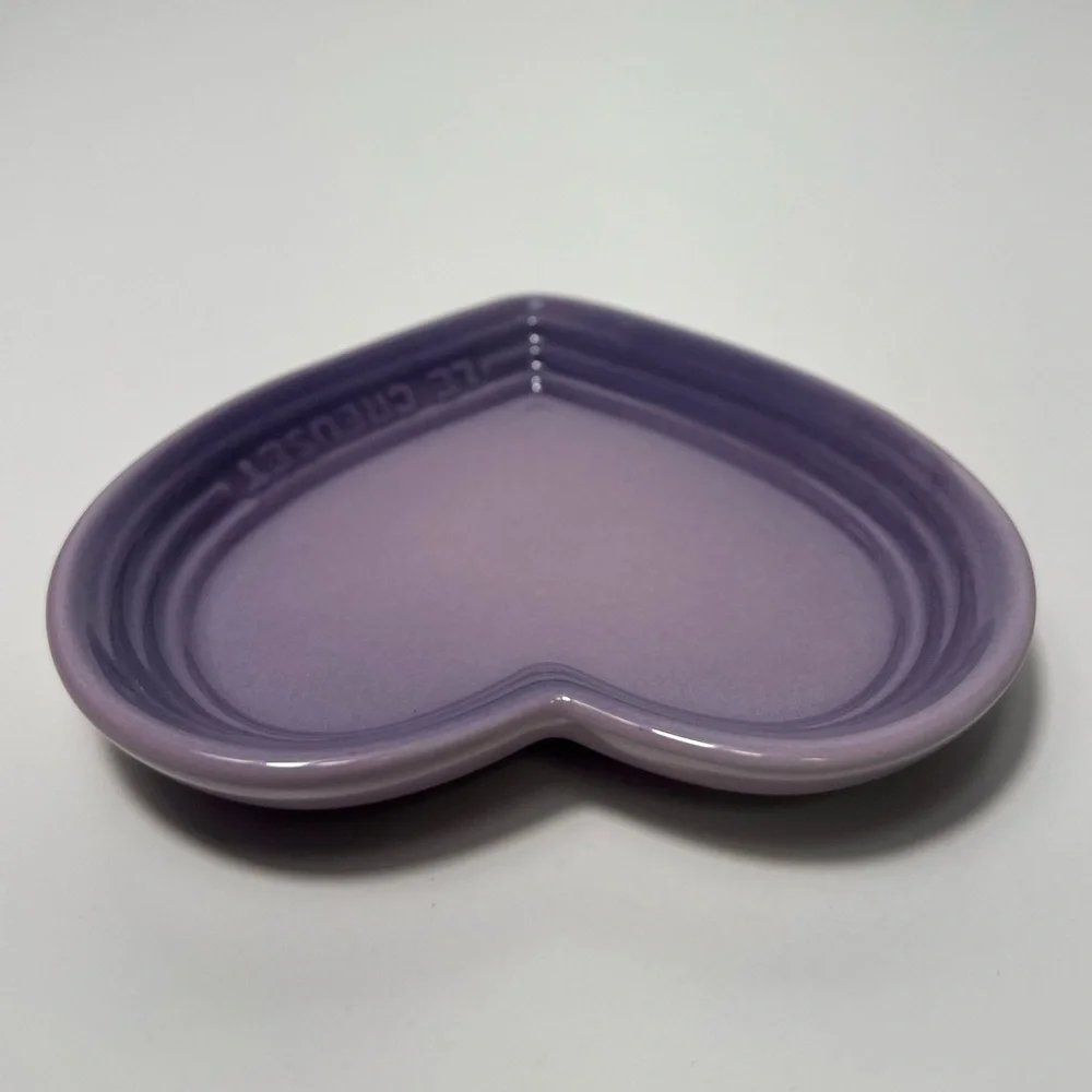 Le Creuset Stoneware Heart Shaped Trinket Dish Plate Tray Bowl